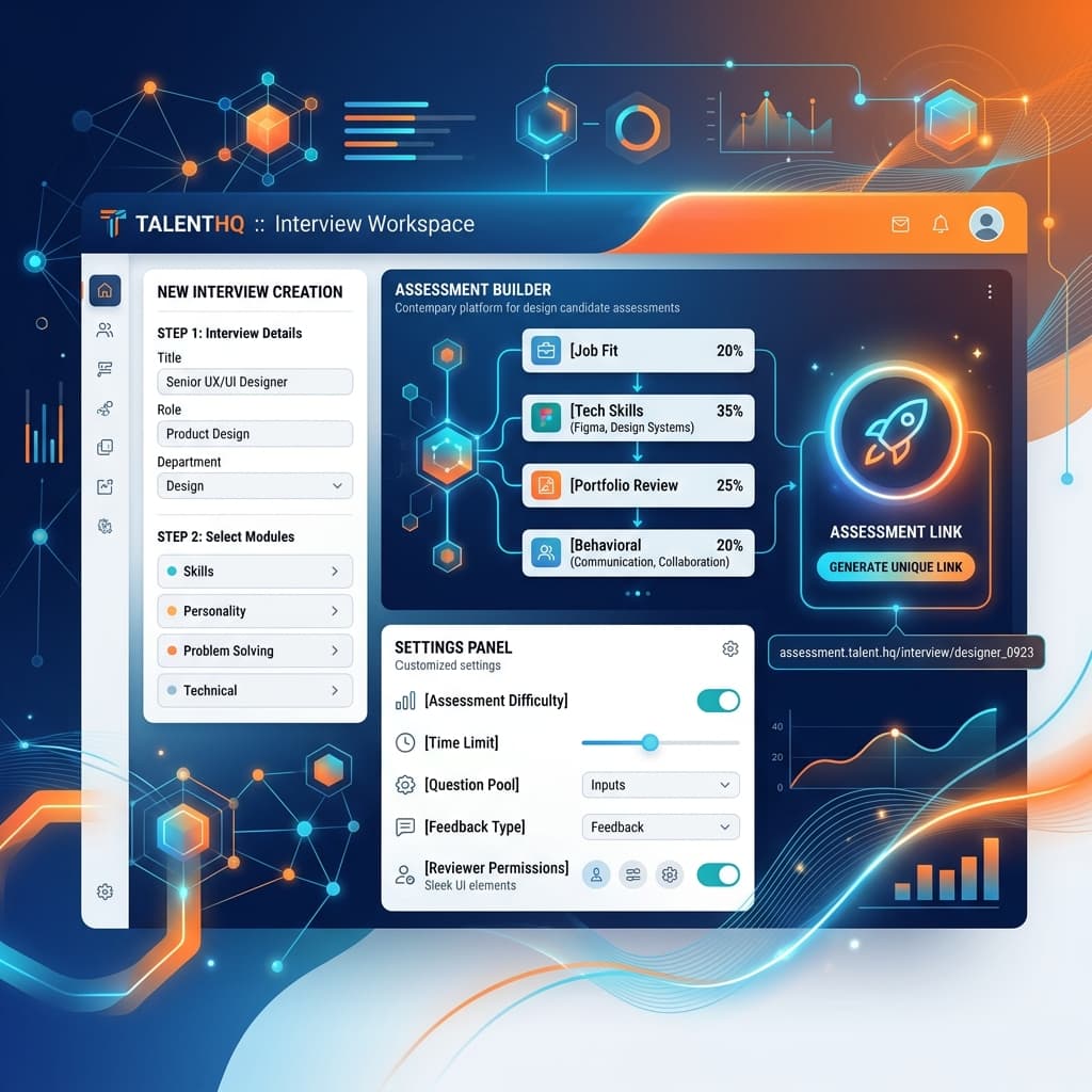 VideoPitcher hiring assessment step: Assessment Logic - Set up personalized assessment links in seconds. Customize q...